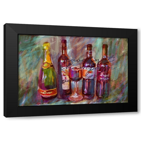 Wine Paint Black Modern Wood Framed Art Print with Double Matting by Butcher, Sarah
