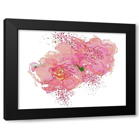 Pink Peonies Black Modern Wood Framed Art Print with Double Matting by Butcher, Sarah