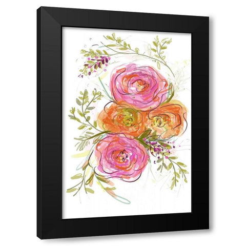 Peonies Black Modern Wood Framed Art Print by Butcher, Sarah
