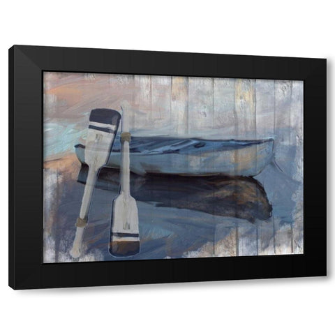 Solo Boat Black Modern Wood Framed Art Print with Double Matting by Butcher, Sarah