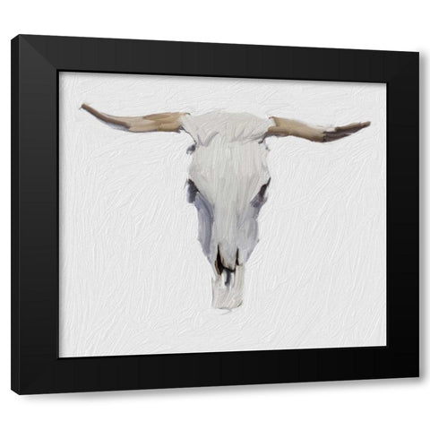 Alabaster Cow Skull Black Modern Wood Framed Art Print by Butcher, Sarah