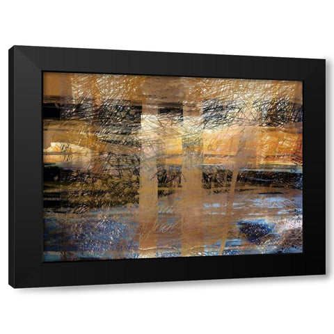 Golden Rain Black Modern Wood Framed Art Print with Double Matting by Butcher, Sarah