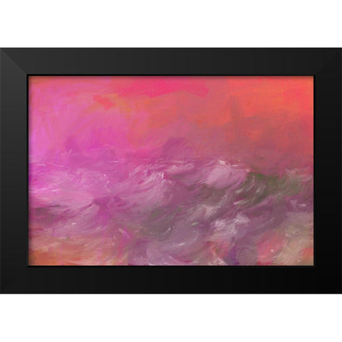 Pink Sea Orange Sky Black Modern Wood Framed Art Print by Butcher, Sarah