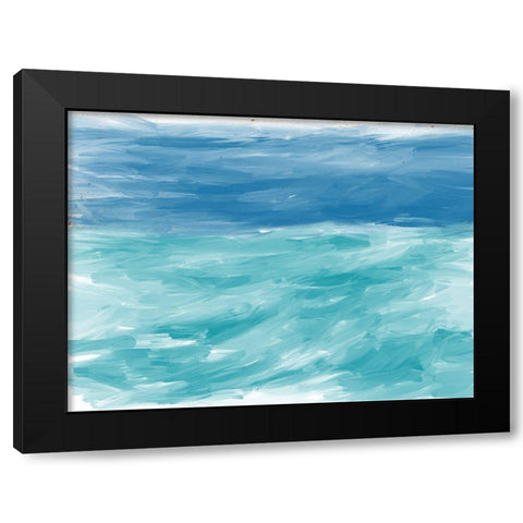 Turquoise Sea Black Modern Wood Framed Art Print with Double Matting by Butcher, Sarah