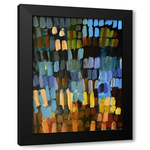 Color Strokes Black Modern Wood Framed Art Print with Double Matting by Butcher, Sarah