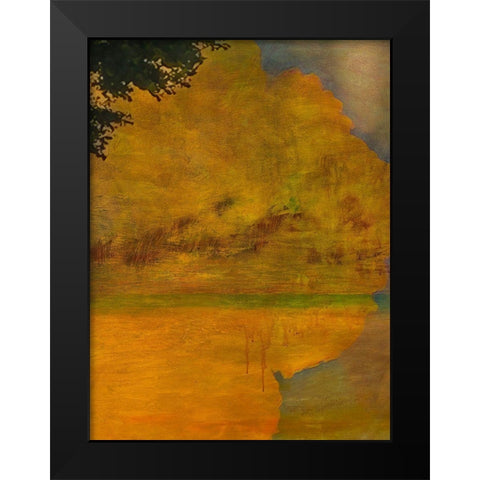 Golden Time Landscape Black Modern Wood Framed Art Print by Butcher, Sarah