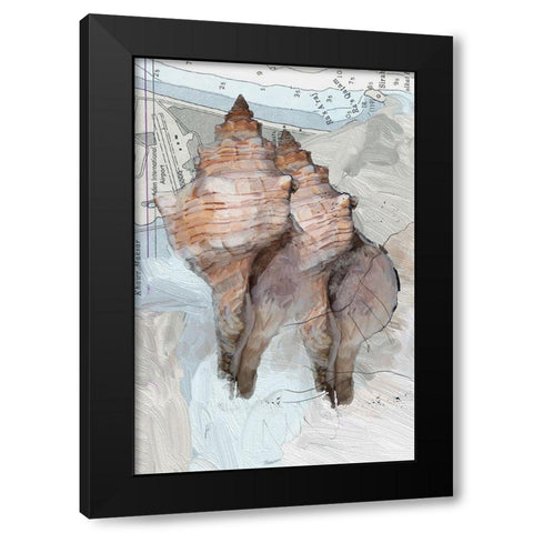 Geo Shell 1 Black Modern Wood Framed Art Print with Double Matting by Butcher, Sarah