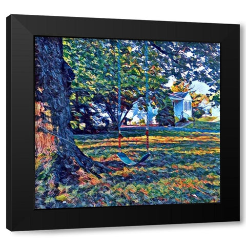 Swing Memories Black Modern Wood Framed Art Print by Butcher, Sarah