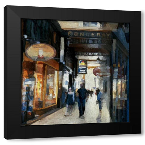 Panorama Des Passages Black Modern Wood Framed Art Print by Butcher, Sarah