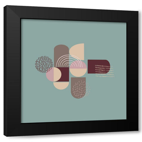Mid Century 1 Black Modern Wood Framed Art Print by Swati, Siotia