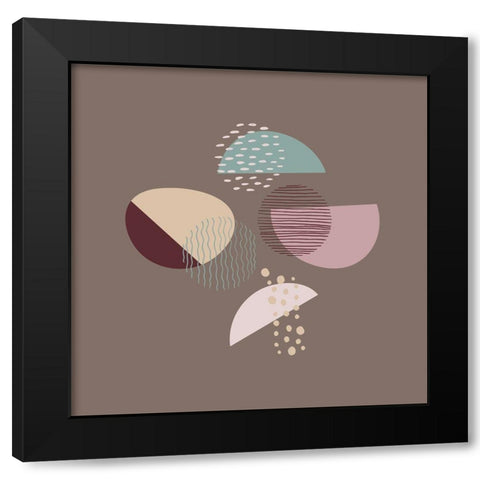 Mid Century 3 Black Modern Wood Framed Art Print with Double Matting by Swati, Siotia