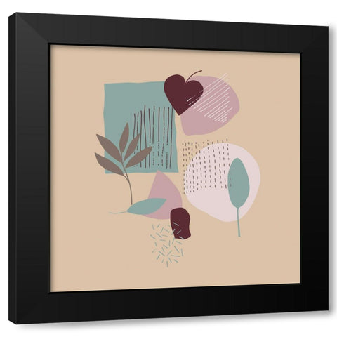 Mid Century 3 Black Modern Wood Framed Art Print by Swati, Siotia