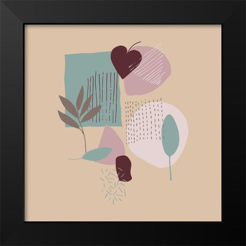 Mid Century 3 Black Modern Wood Framed Art Print by Swati, Siotia