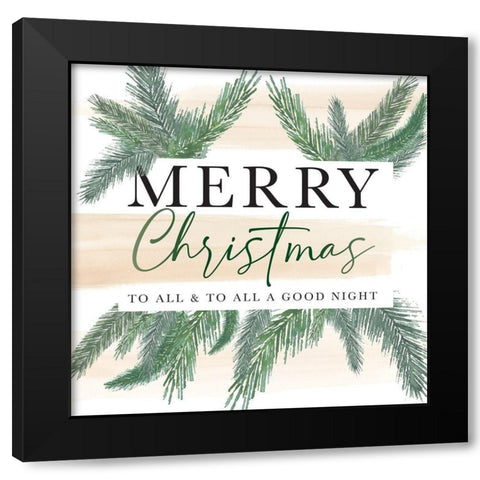 Merry Christmas to All Black Modern Wood Framed Art Print by Stella & Jack Studio