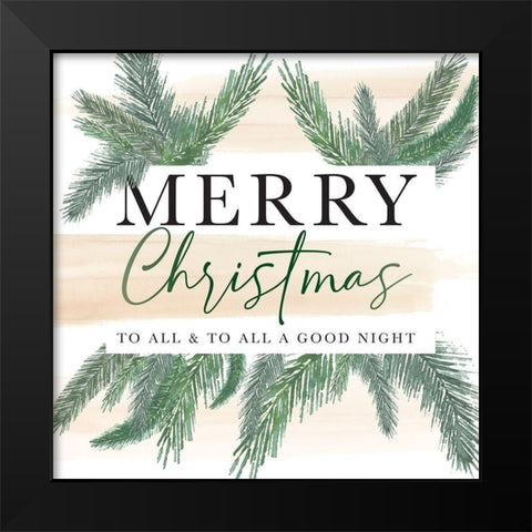 Merry Christmas to All Black Modern Wood Framed Art Print by Stella & Jack Studio