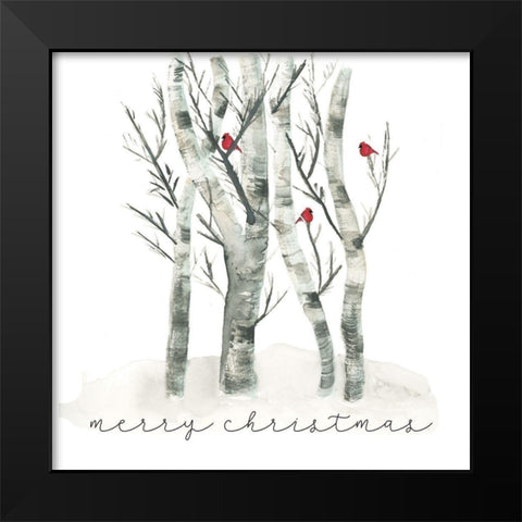 Christmas Cardinals 1 Black Modern Wood Framed Art Print by vdk atelier