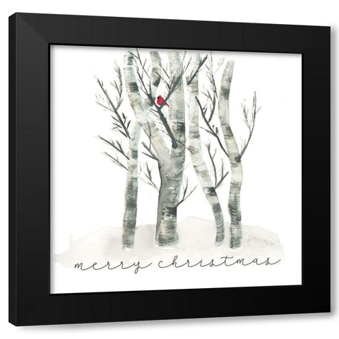 Merry Christmas 3 Black Modern Wood Framed Art Print with Double Matting by Stella & Jack Studio