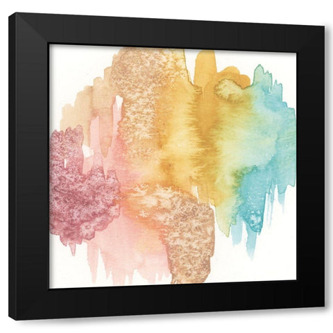 Pastel Abstract Black Modern Wood Framed Art Print with Double Matting by vdk atelier