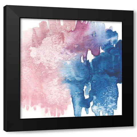 Pink Abstract Black Modern Wood Framed Art Print with Double Matting by vdk atelier