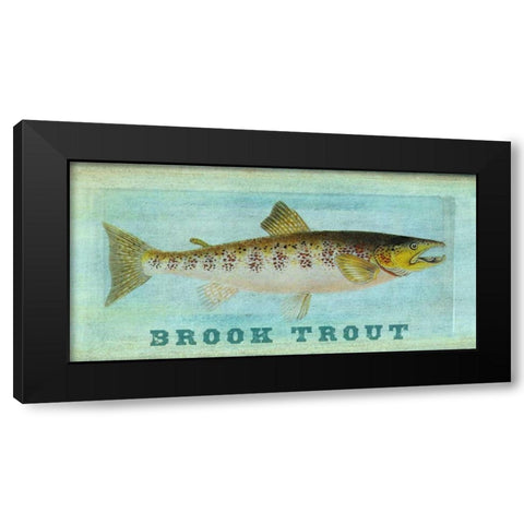 Brook Trout Black Modern Wood Framed Art Print with Double Matting by Carlson, Tina