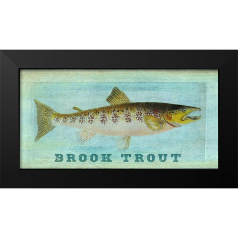 Brook Trout Black Modern Wood Framed Art Print by Carlson, Tina