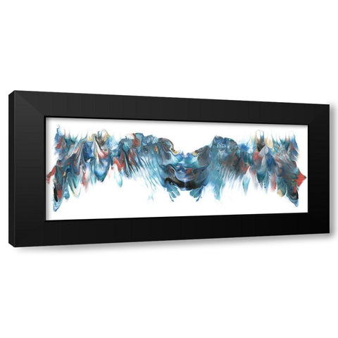 Abstract Sound Wave B Black Modern Wood Framed Art Print by Carlson, Tina
