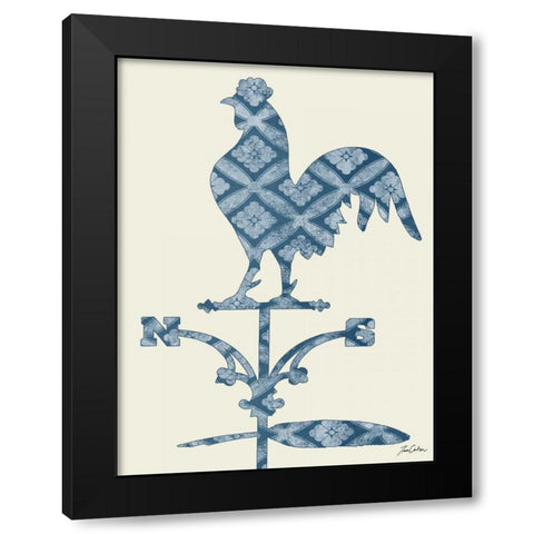 Weather Vane Rooster Black Modern Wood Framed Art Print with Double Matting by Carlson, Tina