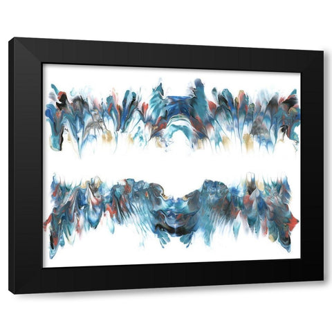 Abstract Sound Waves Black Modern Wood Framed Art Print by Carlson, Tina