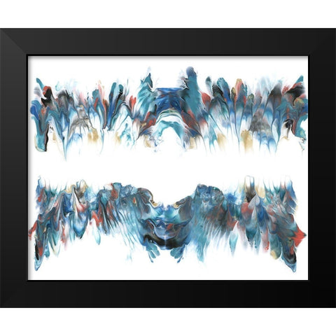Abstract Sound Waves Black Modern Wood Framed Art Print by Carlson, Tina