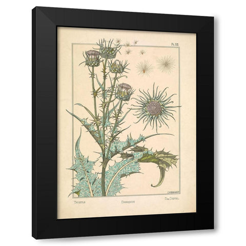 Thistle Chardon Black Modern Wood Framed Art Print by Carlson, Tina