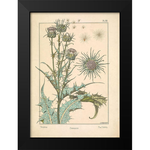Thistle Chardon Black Modern Wood Framed Art Print by Carlson, Tina