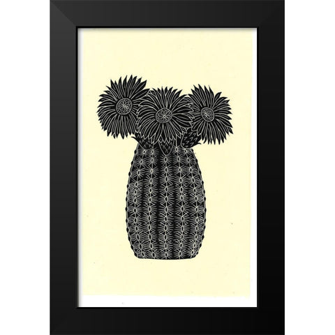 Cactus 1BW Black Modern Wood Framed Art Print by Carlson, Tina