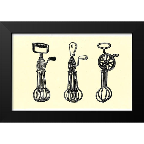 Egg Beaters Black Modern Wood Framed Art Print by Carlson, Tina