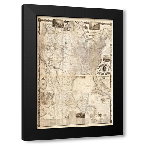 Washington USA Black Modern Wood Framed Art Print by Carlson, Tina