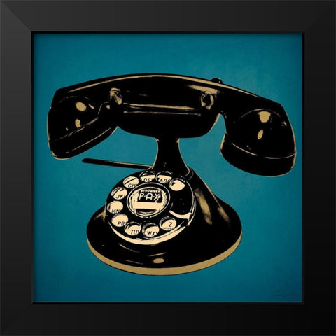 Telephone 2 Black Modern Wood Framed Art Print by Carlson, Tina