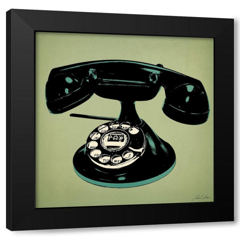 Telephone 2 v2 Black Modern Wood Framed Art Print with Double Matting by Carlson, Tina