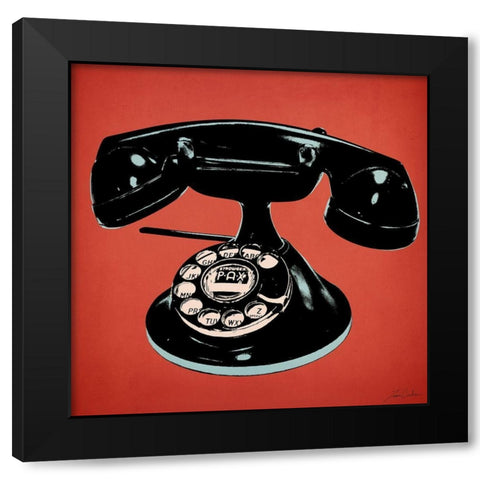 Telephone 2 v3 Black Modern Wood Framed Art Print with Double Matting by Carlson, Tina