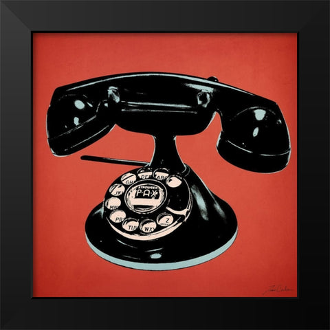 Telephone 2 v3 Black Modern Wood Framed Art Print by Carlson, Tina
