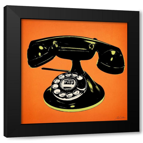 Telephone 2 v4 Black Modern Wood Framed Art Print with Double Matting by Carlson, Tina