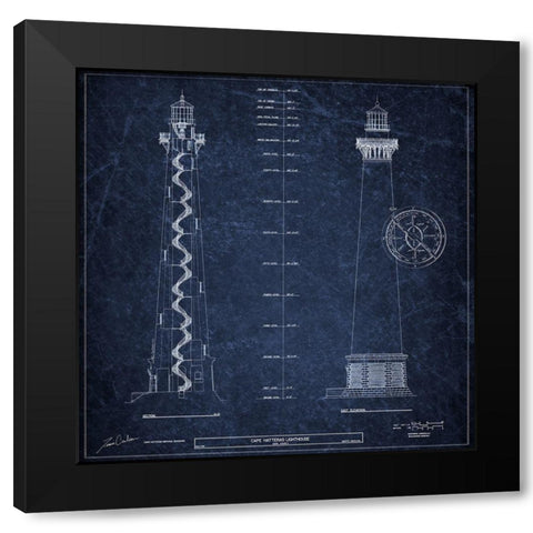Cape Hatteras 1 Navy 2 Black Modern Wood Framed Art Print by Carlson, Tina