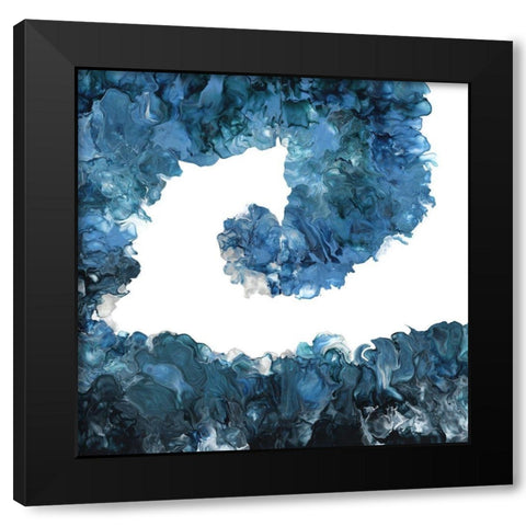 Abstract Wave Black Modern Wood Framed Art Print with Double Matting by Carlson, Tina