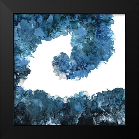Abstract Wave Black Modern Wood Framed Art Print by Carlson, Tina