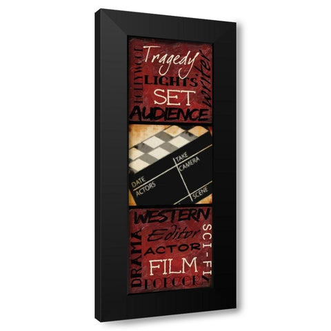 LIGHTS  CAMERA  ACTION B Black Modern Wood Framed Art Print with Double Matting by Greene, Taylor