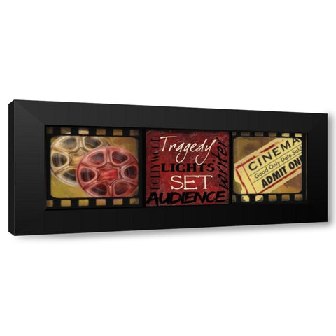 LIGHTS  CAMERA  ACTION C Black Modern Wood Framed Art Print with Double Matting by Greene, Taylor