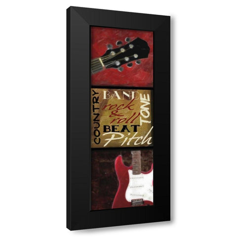 ROCK AND ROLL PANEL Black Modern Wood Framed Art Print with Double Matting by Greene, Taylor