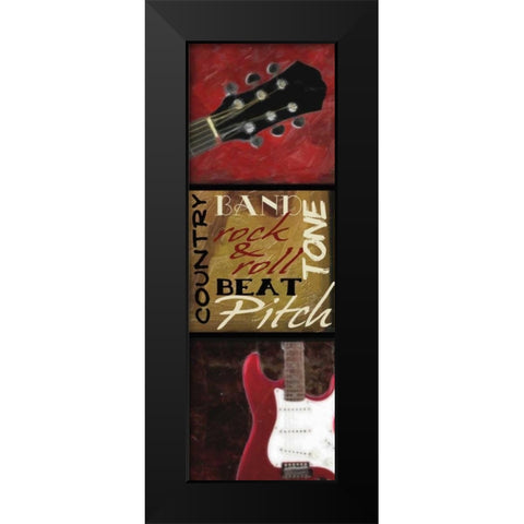 ROCK AND ROLL PANEL Black Modern Wood Framed Art Print by Greene, Taylor