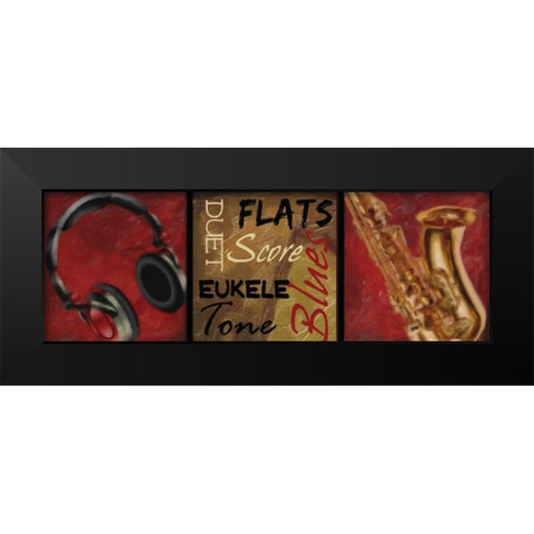 DUET PANEL Black Modern Wood Framed Art Print by Greene, Taylor