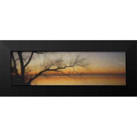Tranquil Tree Silhouette Black Modern Wood Framed Art Print by Greene, Taylor