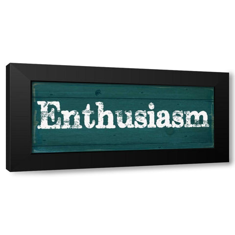 ENTHUSIASM Black Modern Wood Framed Art Print with Double Matting by Greene, Taylor