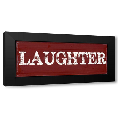 LAUGHTER Black Modern Wood Framed Art Print by Greene, Taylor
